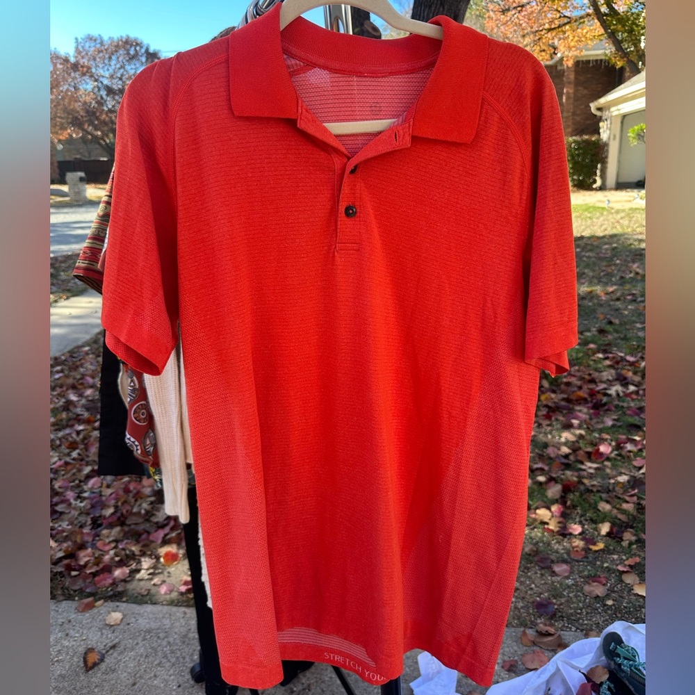 lululemon athletica Red Polo Shirt